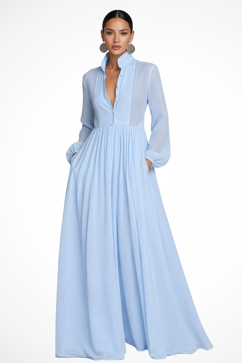 Margot Women's Dress | Button Front, Long Sleeve, Button