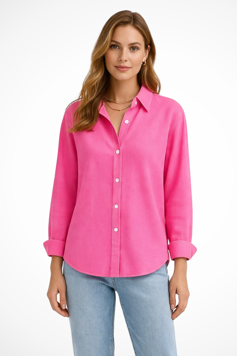 Xanthe Women's Shirt | Relaxed Fit, Collared, Long Sleeve