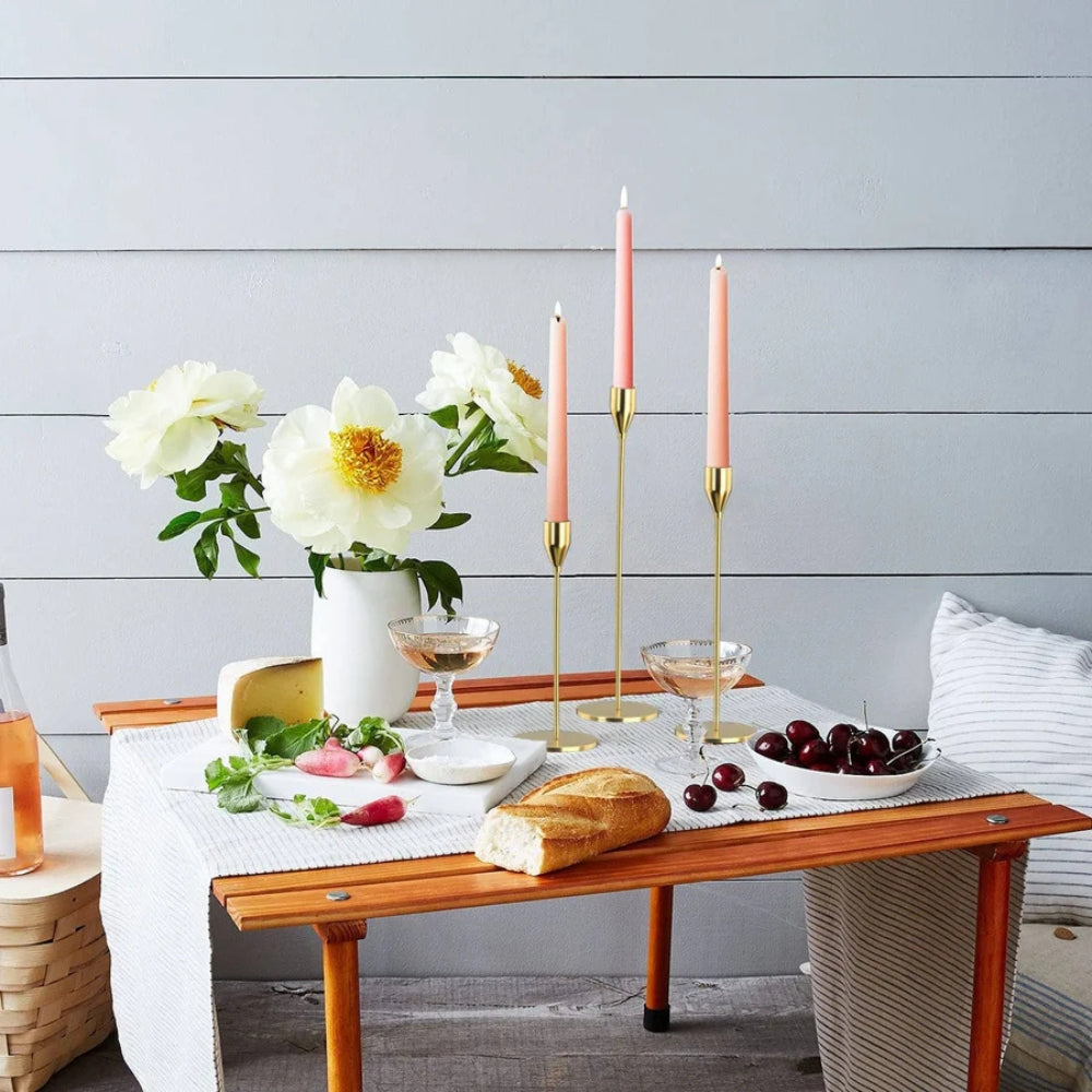 Tall Stainless Steel Candle Holders | Set of 3