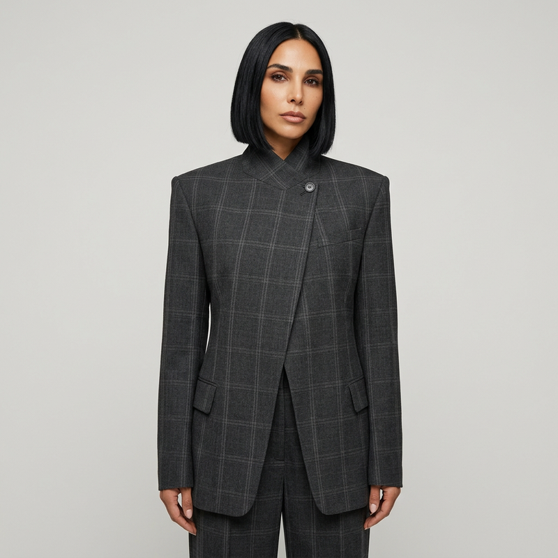 Blazer Oversized para Mujer Ivy | Cuadros Irregulares, Estilo Casual