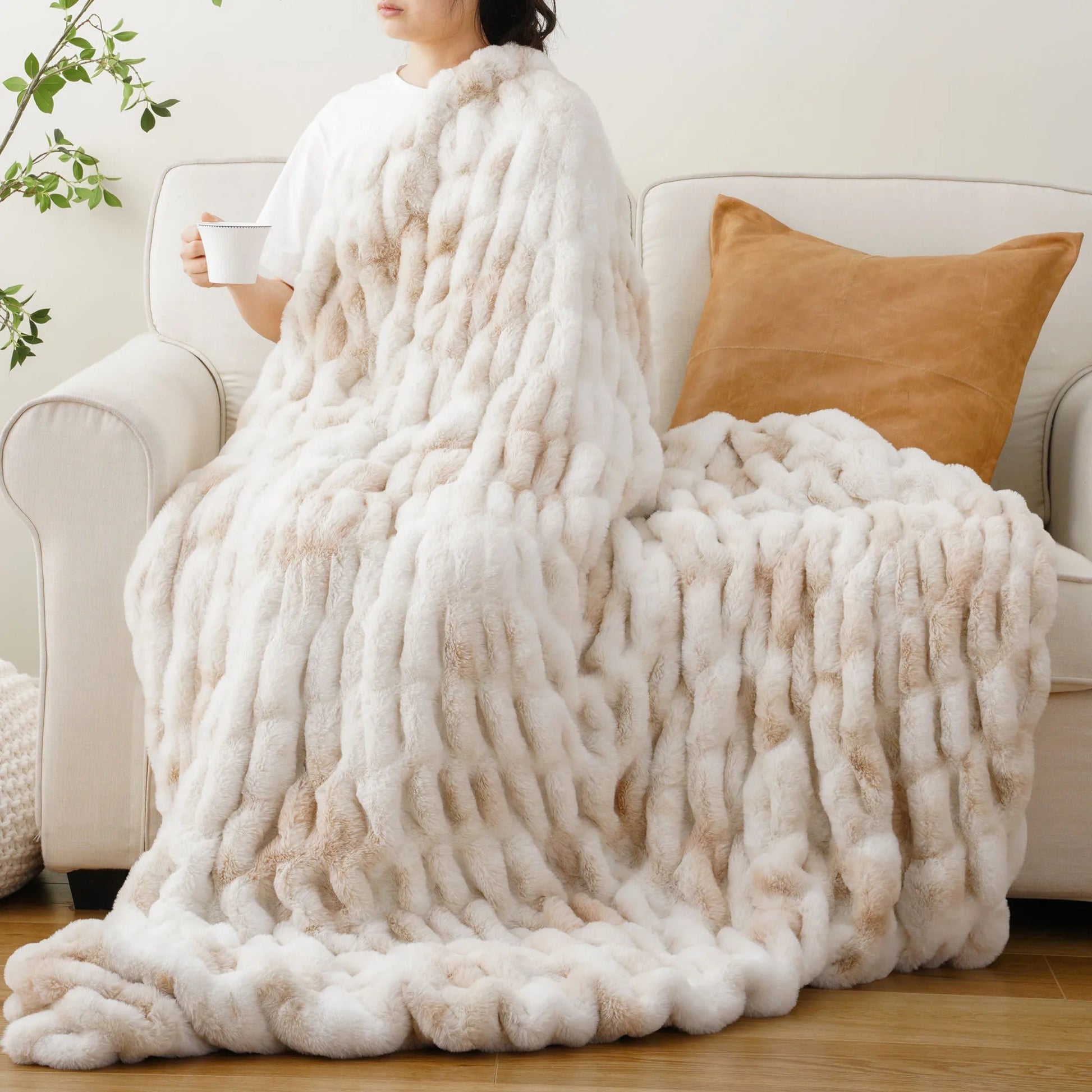 Meadow Solar Throw Blanket - full-length view