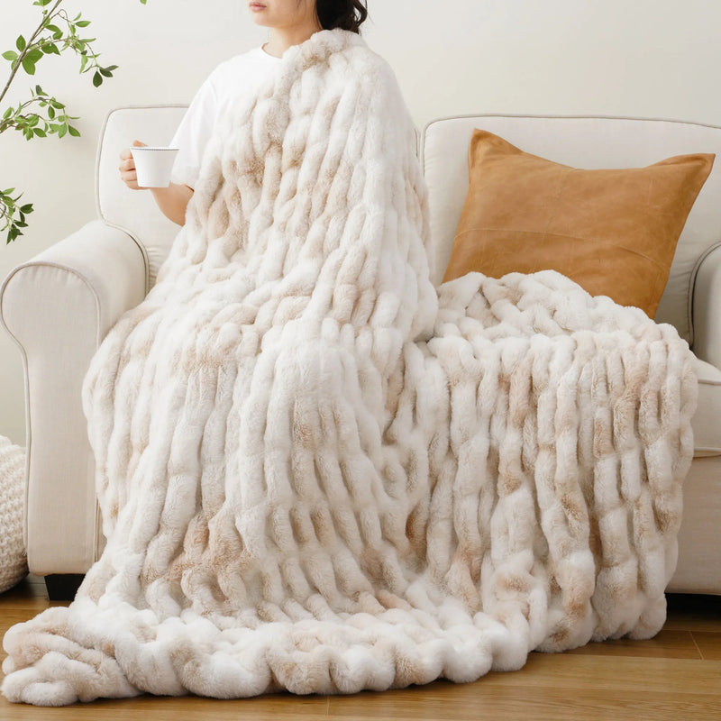 Meadow Solar Throw Blanket - full-length view