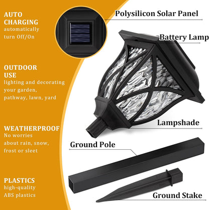 Cedar Solar Lights Outdoor - full-length view