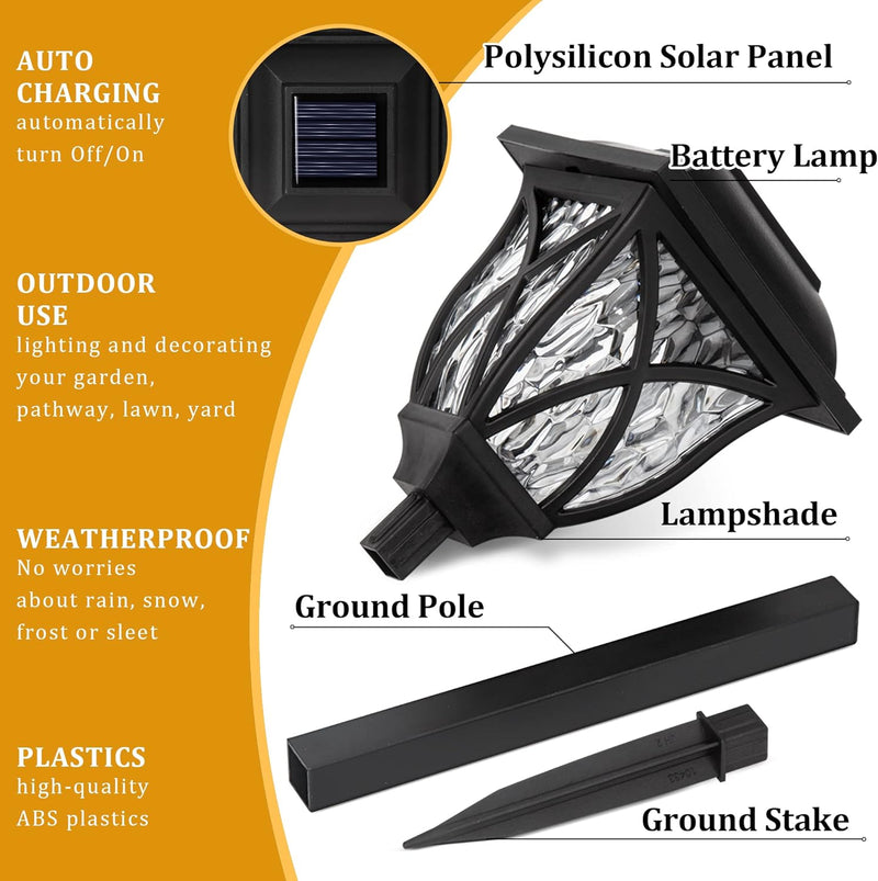 Cedar Solar Lights Outdoor - full-length view