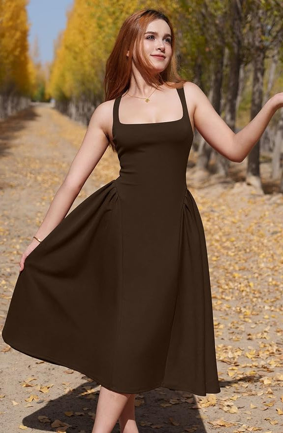 Darcy Women's Pleated Dress | A-line, Off Shoulder, Midi