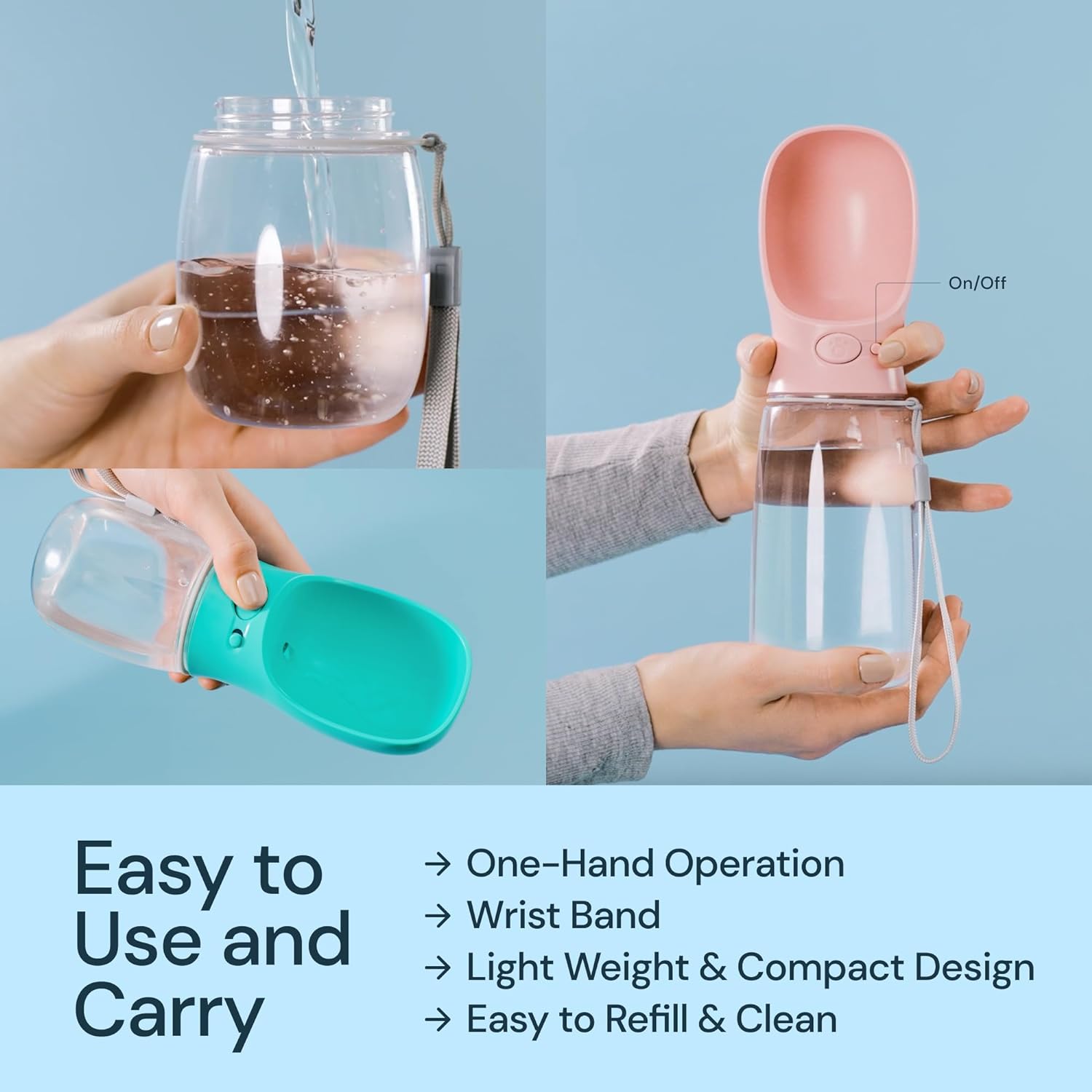 Bay Portable Water Bottle - fabric and finish detail