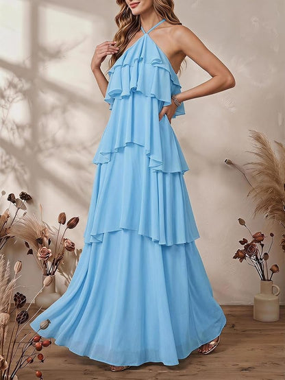 Ines Women's Maxi Dress - fabric and finish detail
