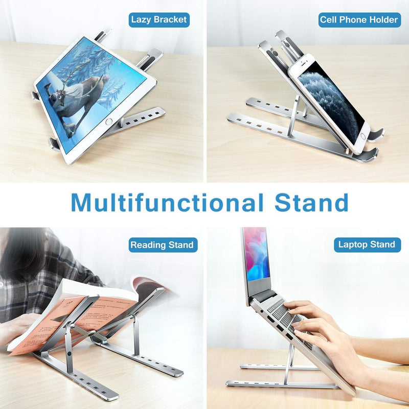 Ash Adjustable Foldable Laptop Stand - back view