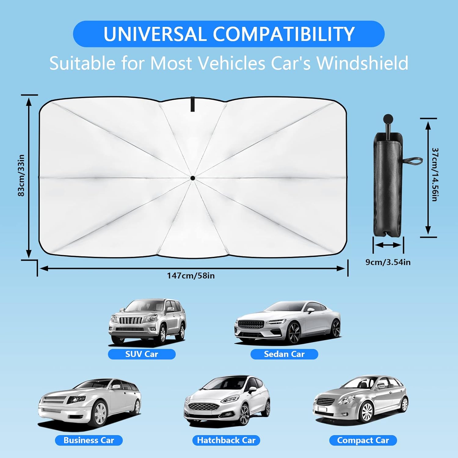 Willow Car Sun Shade - flat lay