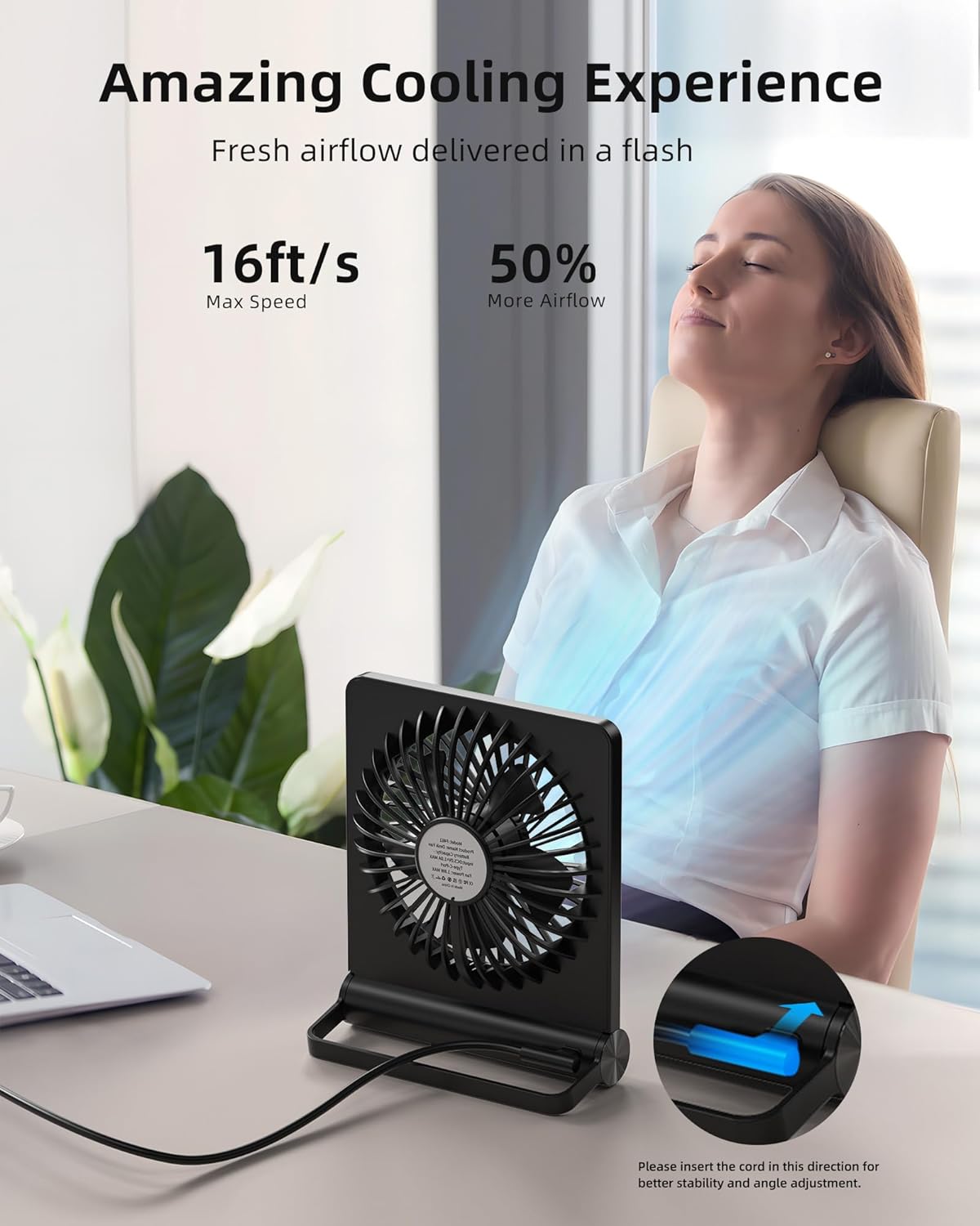 Onyx Portable Fan - back view