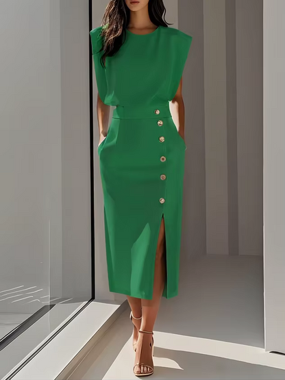 Thea Women's Midi Dress - back view