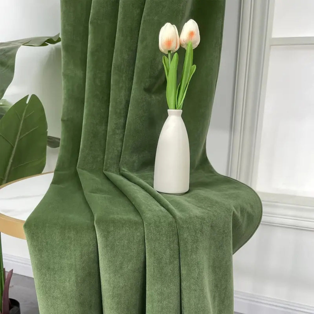 Elegant Soft Velvet Curtain Drapes | Grommet Top, Light-Filtering