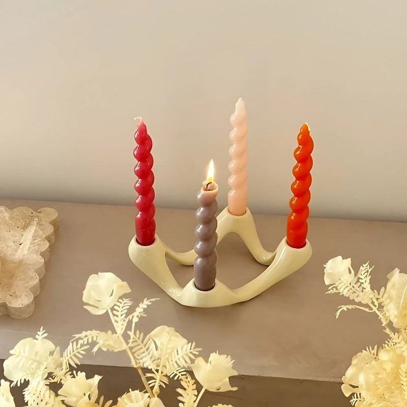 Cosmic Ripple Ceramic Candle Holder