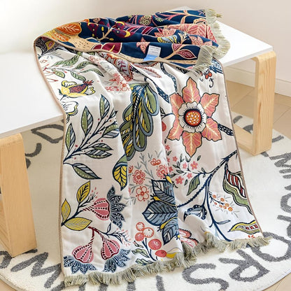 Reversible Cotton Bath Towel | Garden Floral