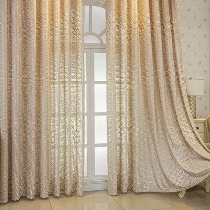 Imperial Maze Embroidered Curtain | Velvet-Touch, Light-Filtering