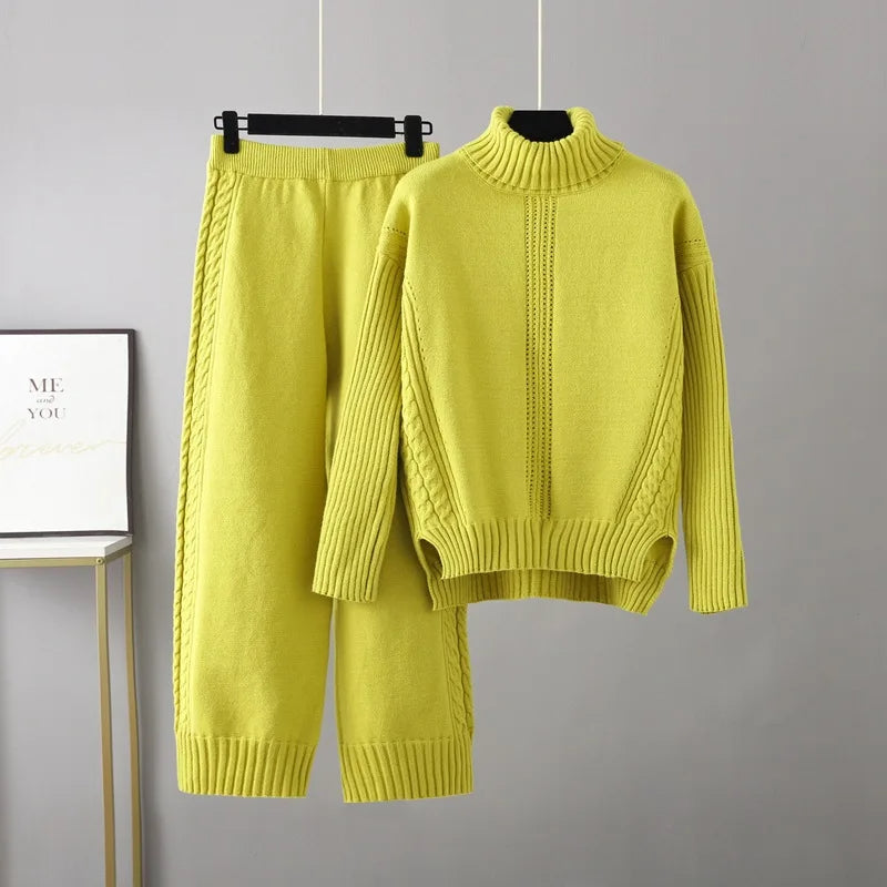 Mira Women's Cable Knit Two-piece Set - front view