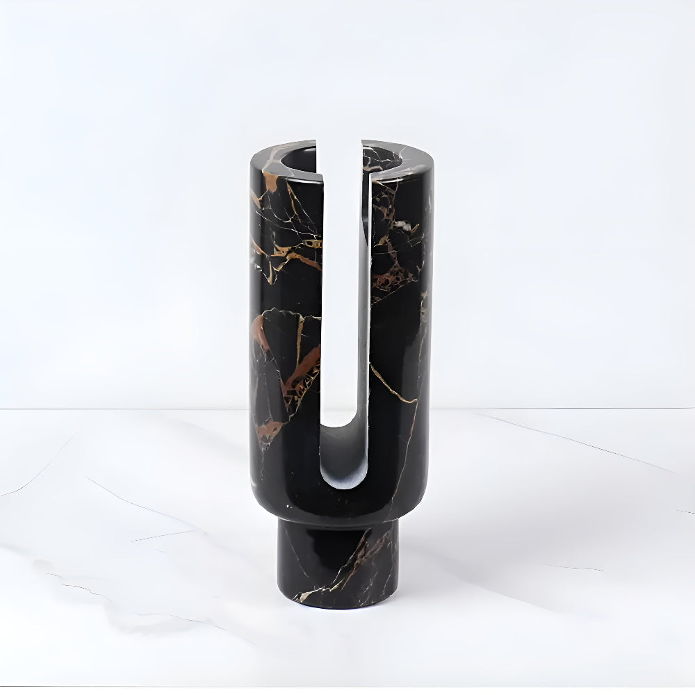 Eclipse Marble Sculptural Candle Holder
