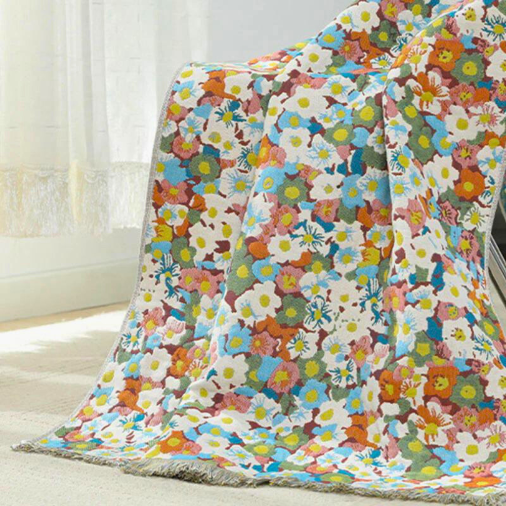 Reversible Cotton Bath Towel | Floral, Quick-Dry