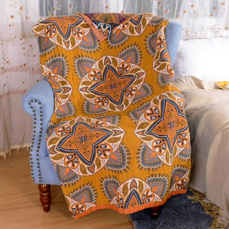 Reversible Cotton Bath Towel | Diamond & Floral