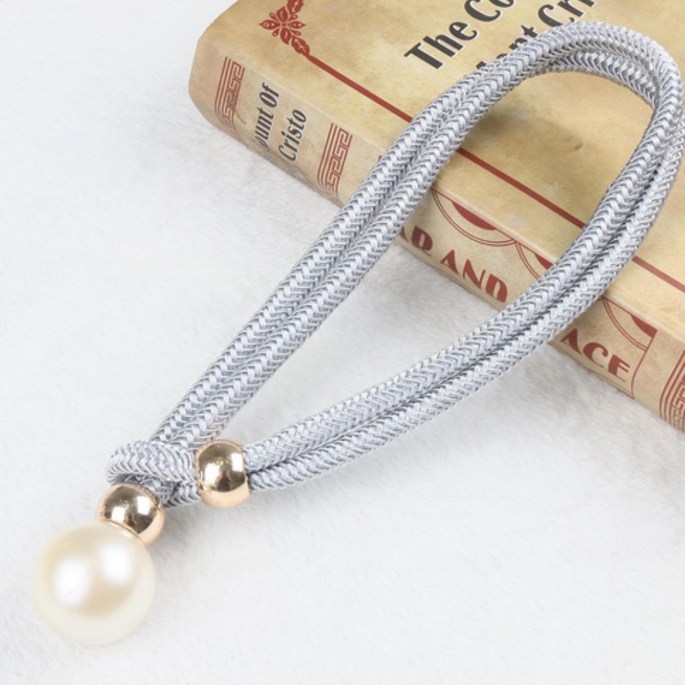 Lustrous Pearl Curtain Tie Backs | Faux Pearl, Adjustable 2-Pack