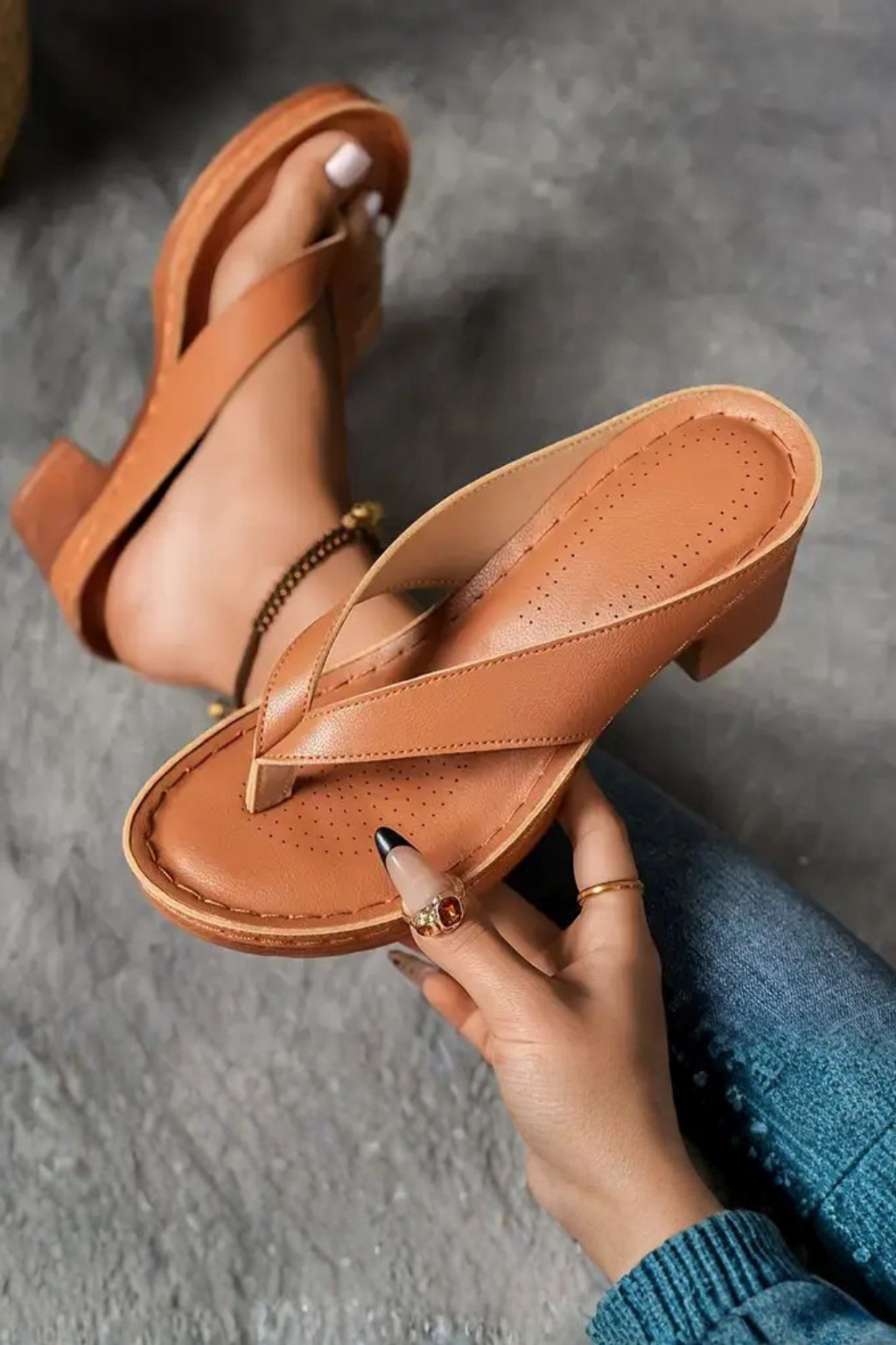 Elise Women's Block Heel Sandals - styled view