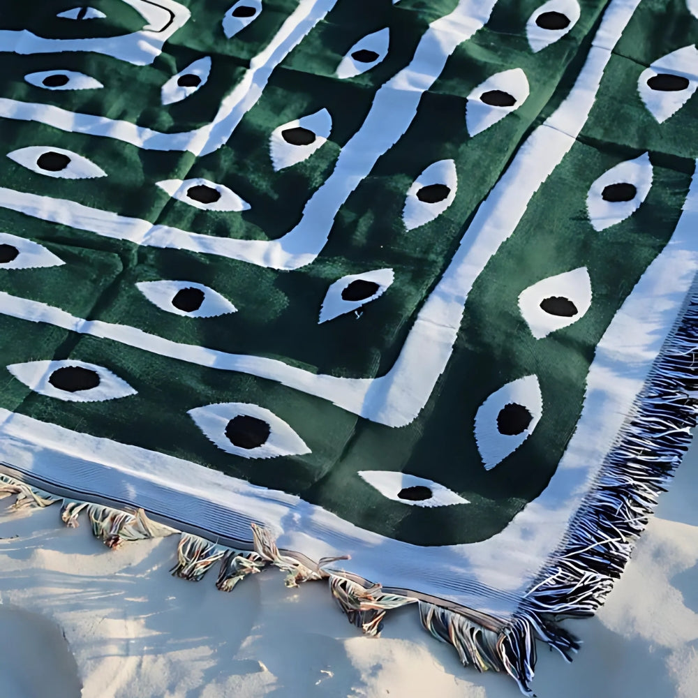 Snake Labyrinth Cotton Throw Blanket