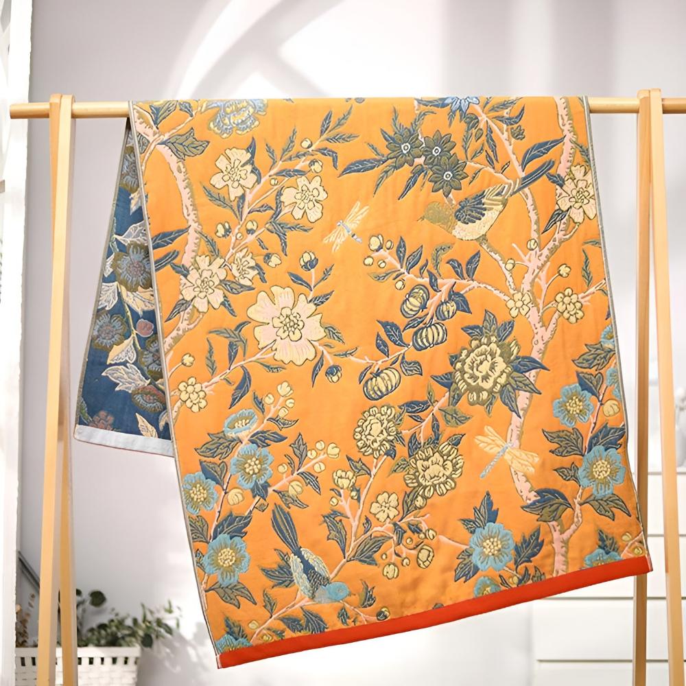 Reversible Cotton Bath Towel | Hibiscus Print