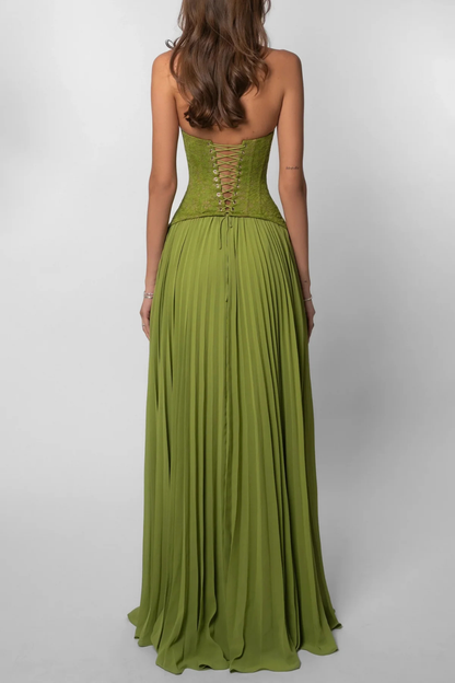 Tilda Women's Pleated Maxi Dress - flat lay