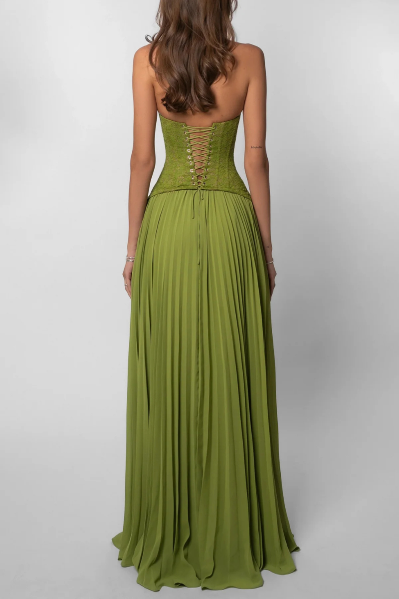 Tilda Women's Pleated Maxi Dress - flat lay
