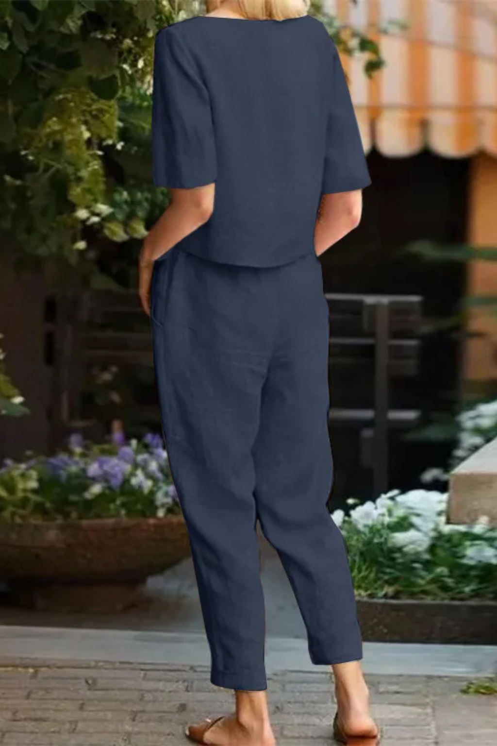 Verity Women's Linen Trousers - back view