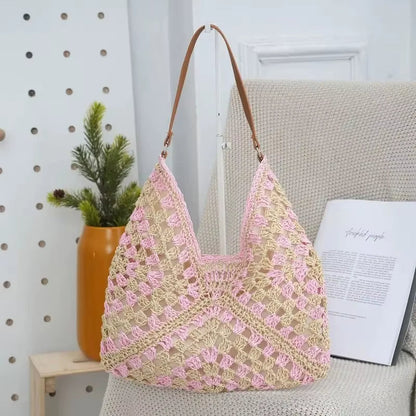 Wilda Women's Crochet Crochet Carryall - styled view