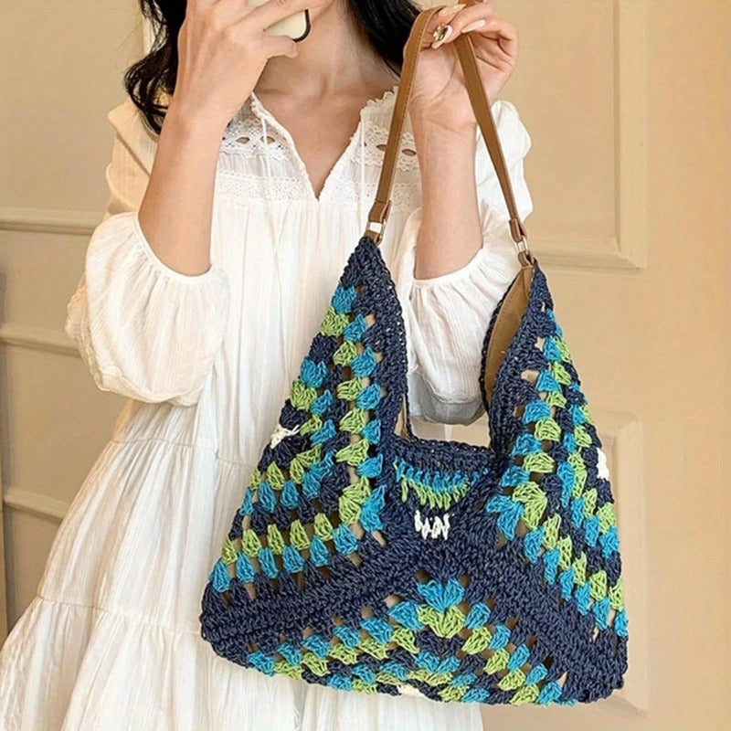 Elise Women's Crochet Tote Bag - shown in use