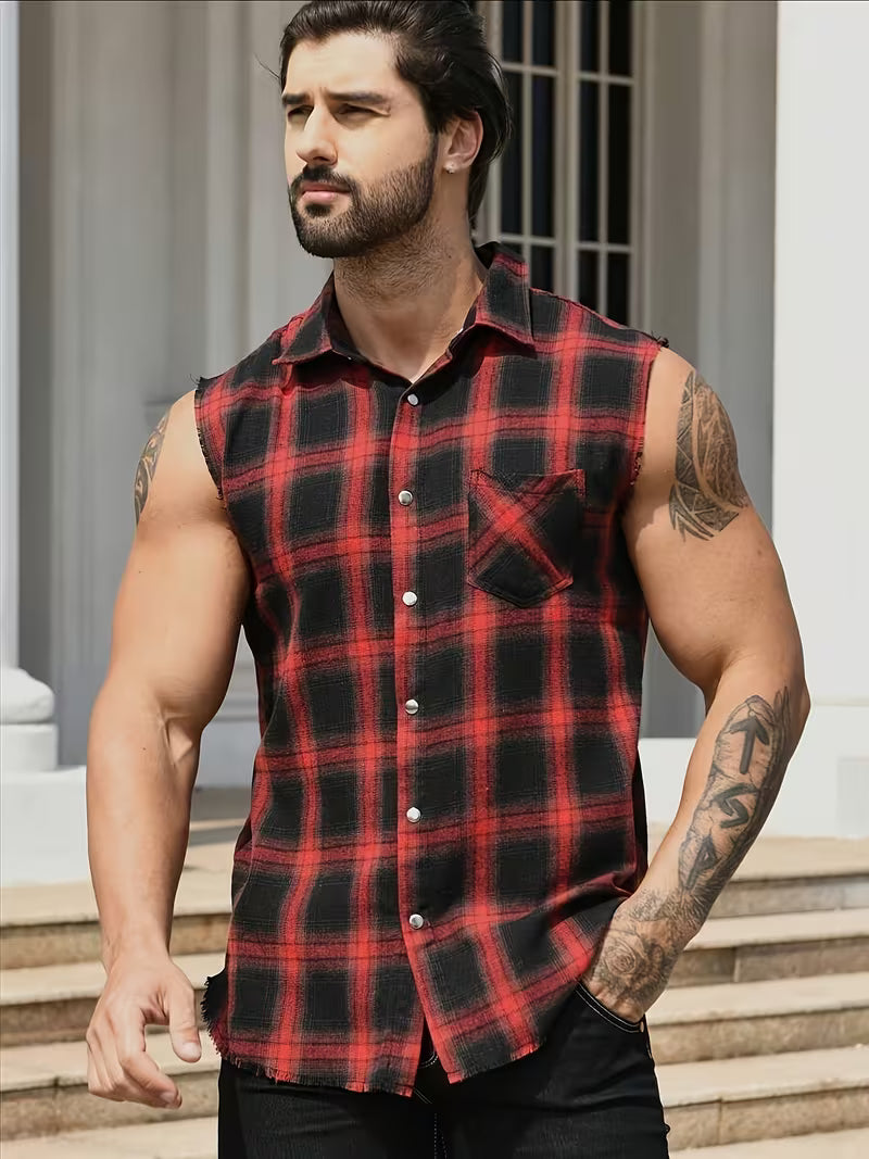 Harlow Women's Plaid Vest - front view
