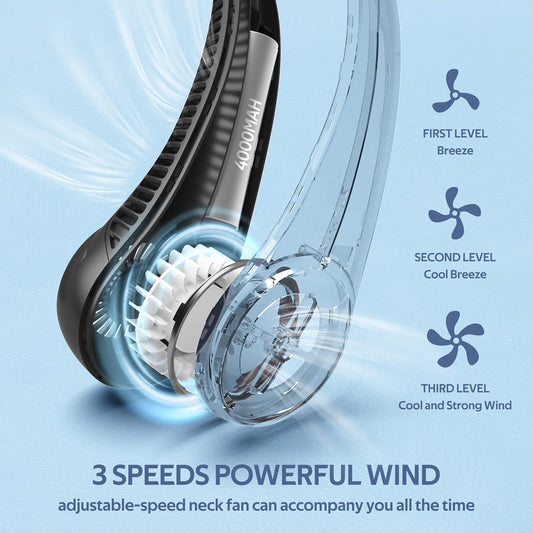 Onyx Portable Neck Fan - styled view