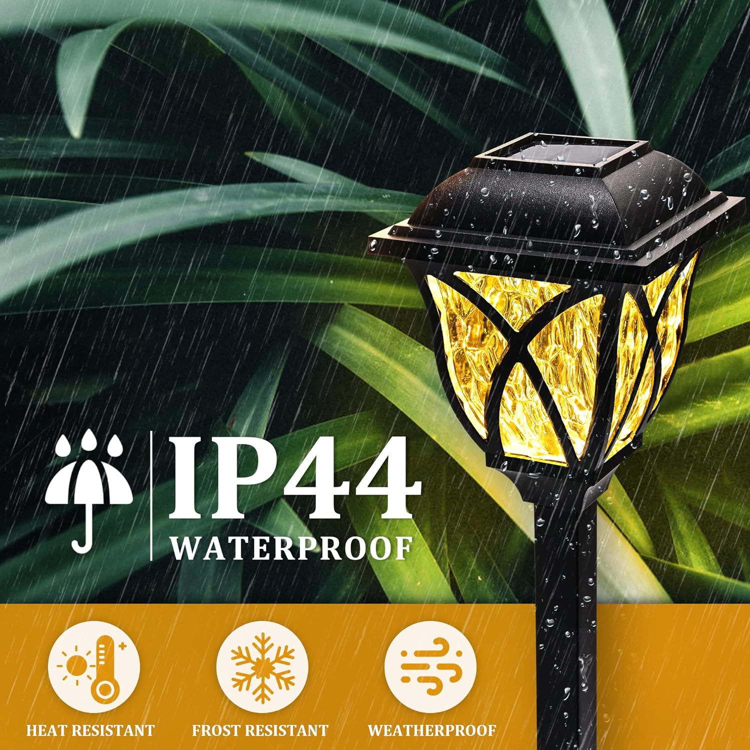 Cedar Solar Lights Outdoor - flat lay