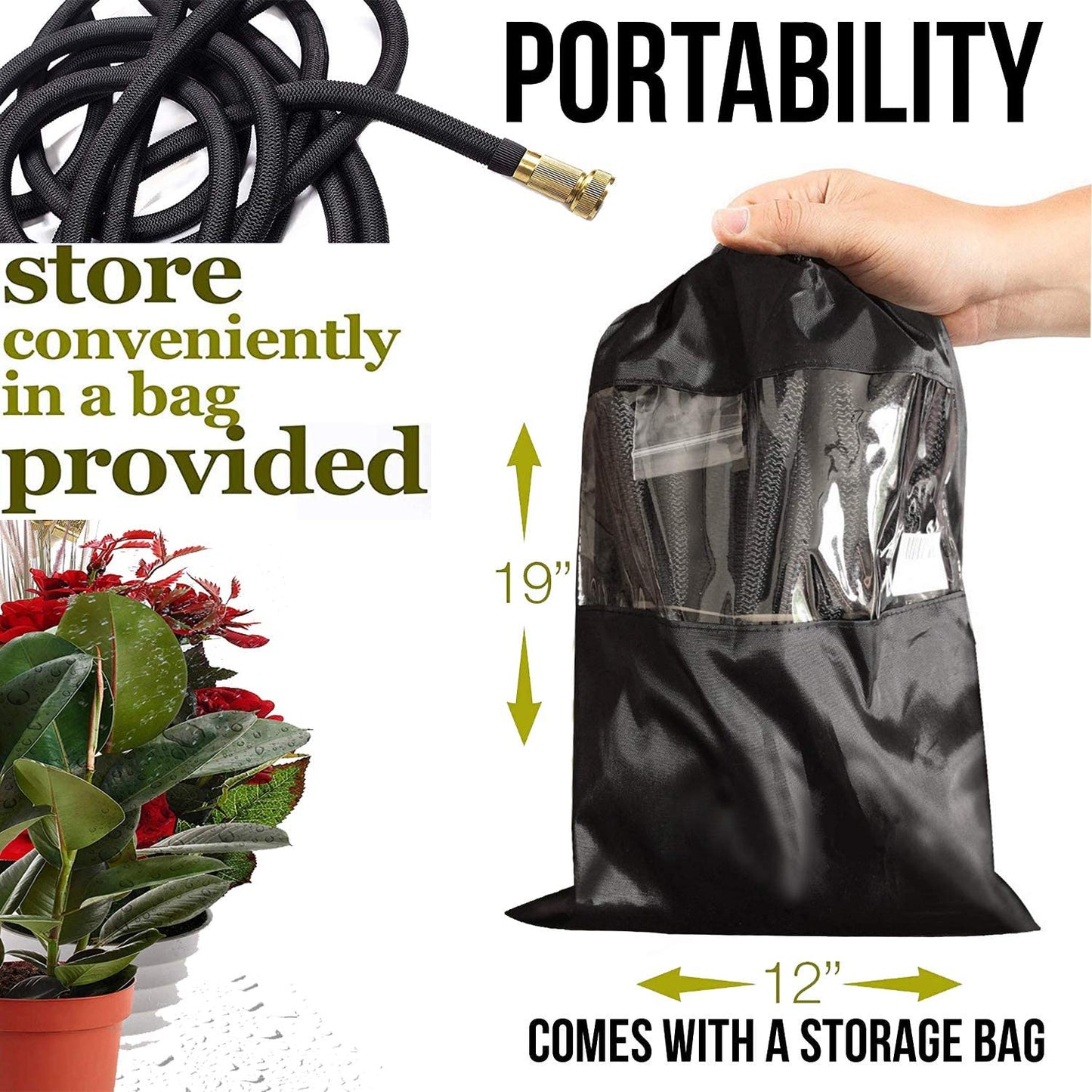 Ash Portable Garden Hose - flat lay