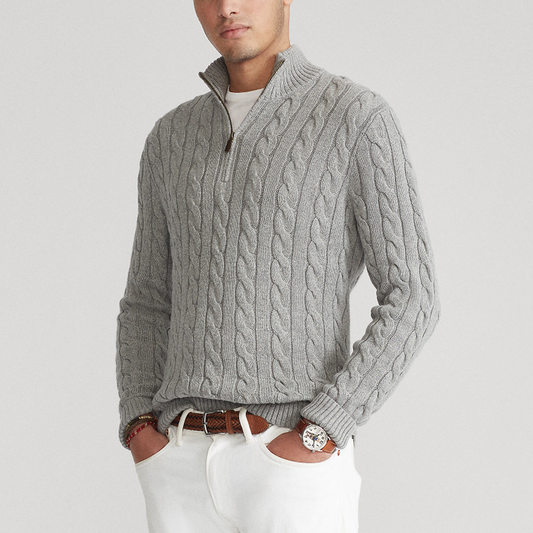 Yves Men's Cable Knit Sweater - front view