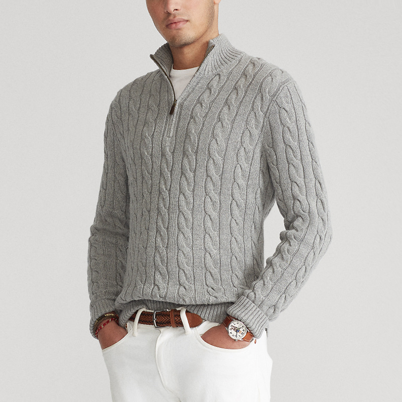 Yves Men's Cable Knit Sweater - front view