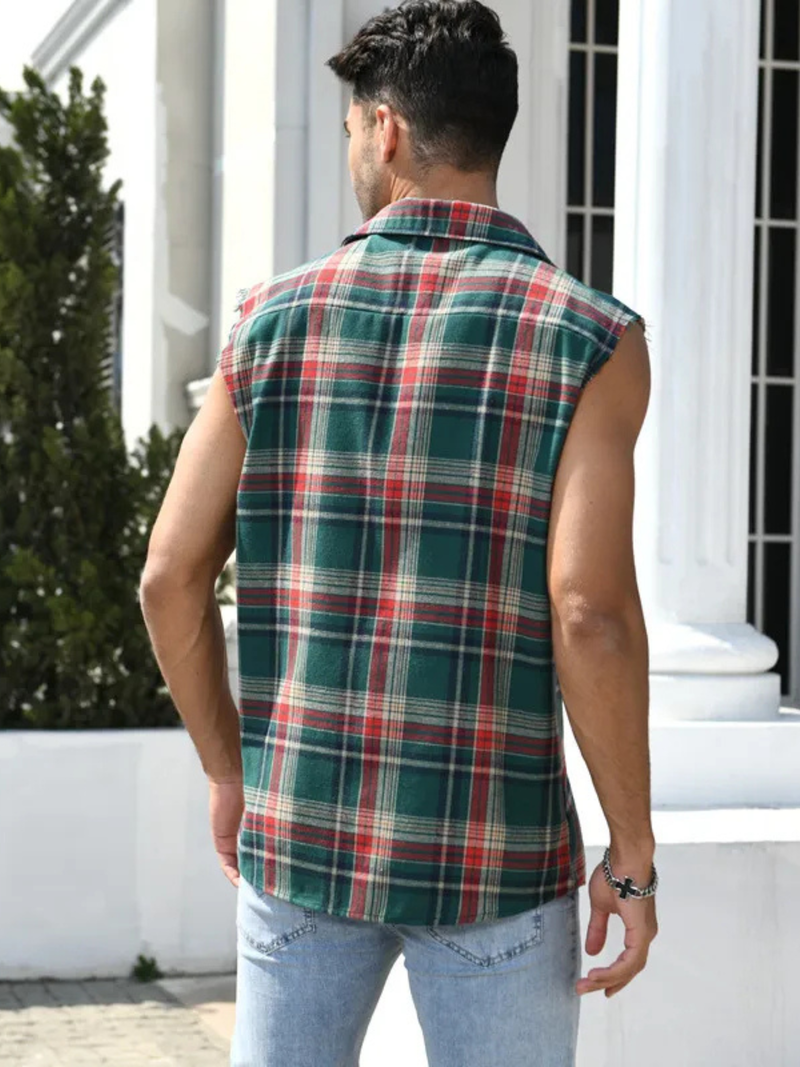 Harlow Women's Plaid Vest - flat lay