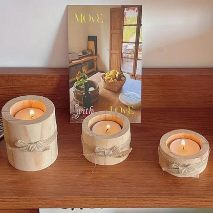 Handcrafted Bamboo Candle Holders | Set of 3