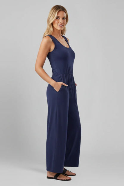 Rowan Women's Wide Leg Jumpsuit - fabric and finish detail