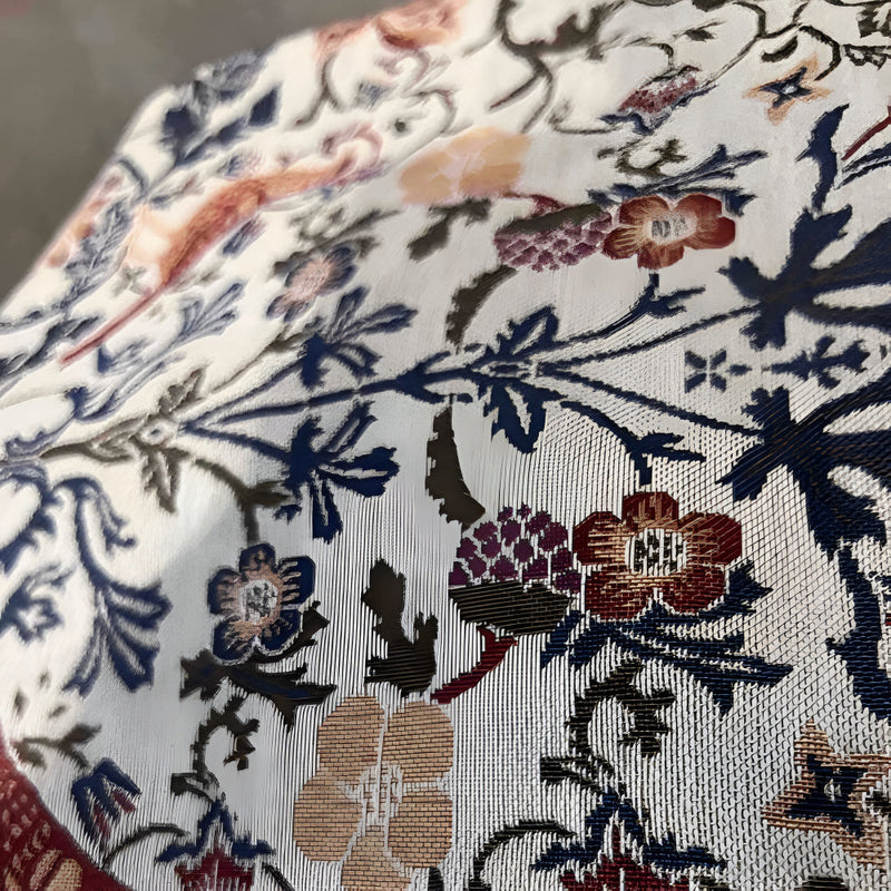 Vintage Floral & Bird Jacquard Table Runner | Tasselled Edges, Easy Care