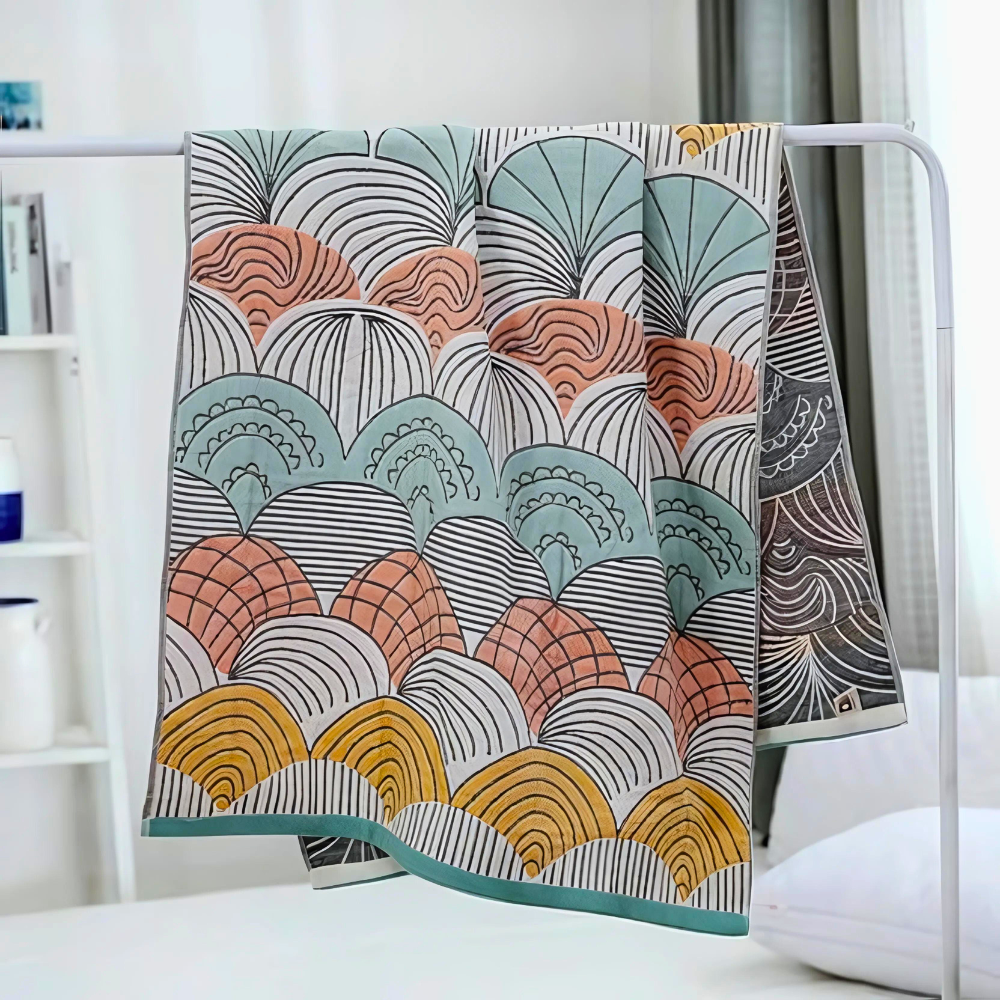 Cotton Bath Towel | Shell Jacquard Print