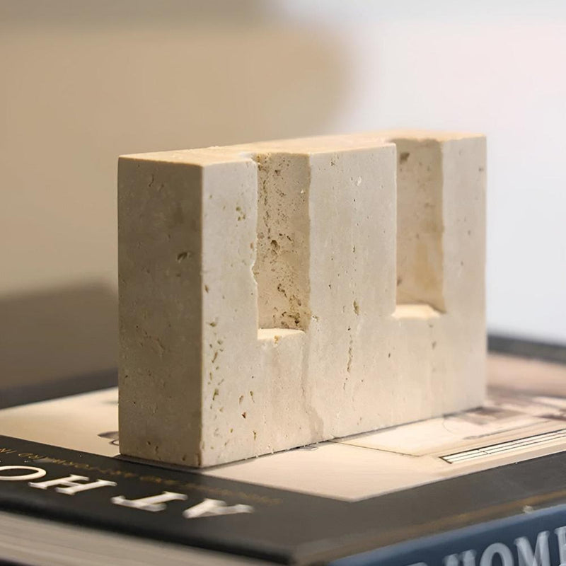 Timeless Travertine Stone Candle Stand