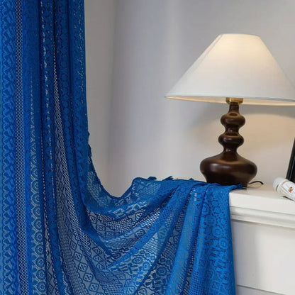 Lumine Crochet Tassel Curtain | Floral Lace, Semi-Sheer