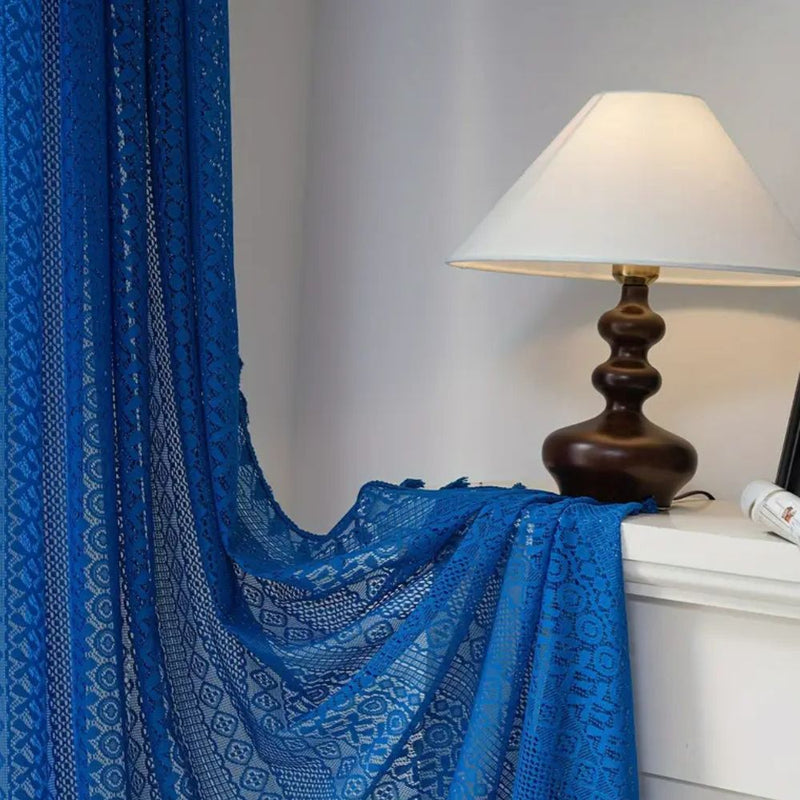 Lumine Crochet Tassel Curtain | Floral Lace, Semi-Sheer