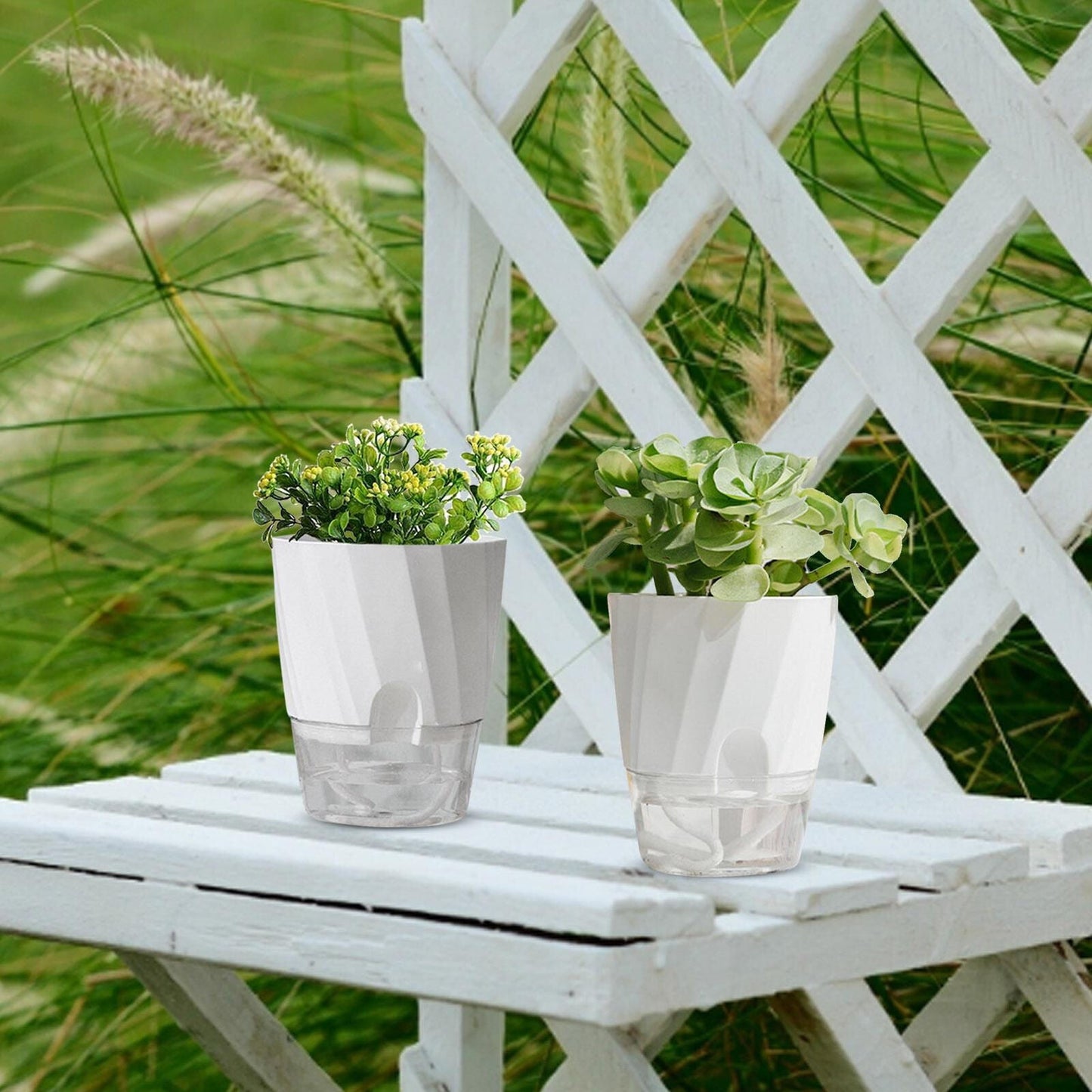 Fern Solar Planter - shown in use