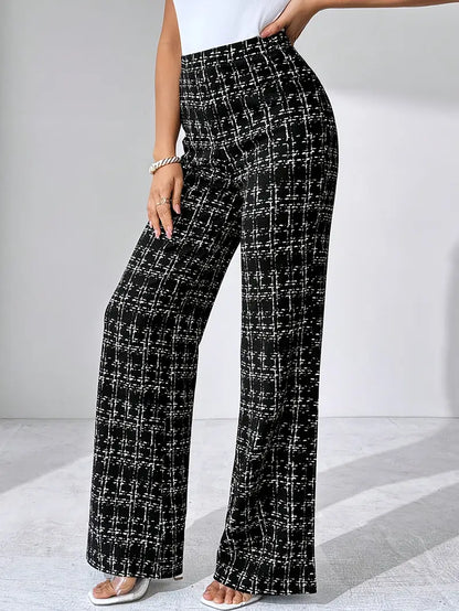 Nadia Women's Plaid Flare Pant - back view