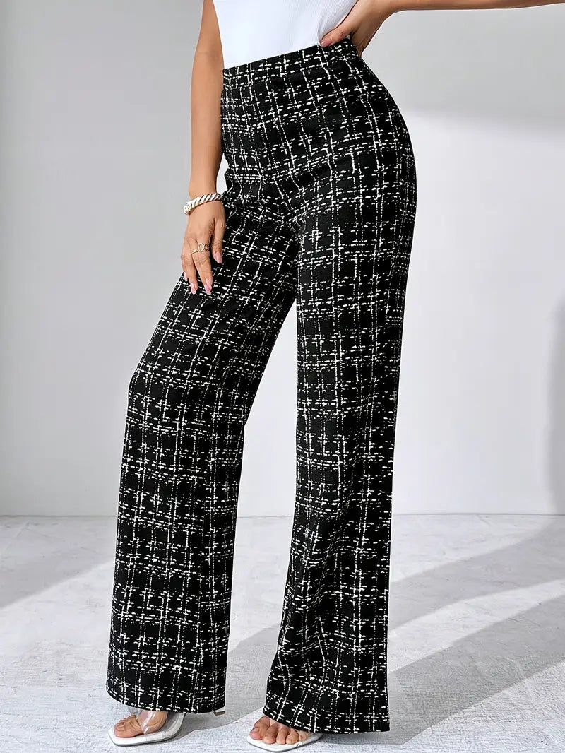 Nadia Women's Plaid Flare Pant - back view
