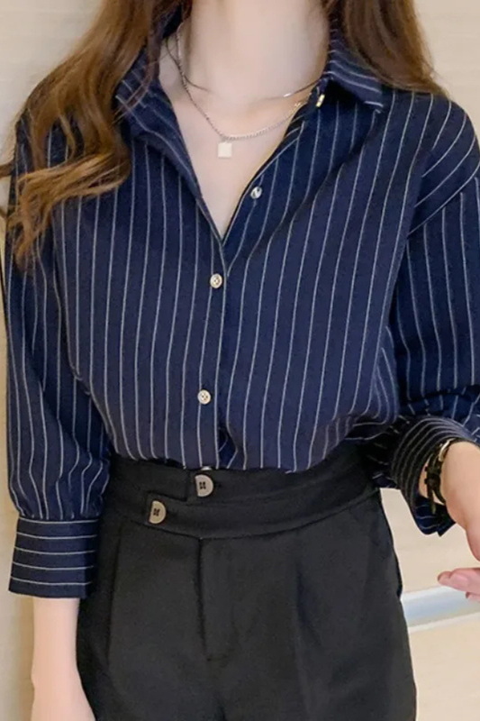 Lumi Women's Striped Shirt - styled view
